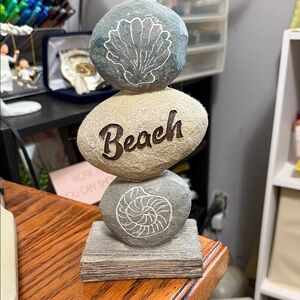 Hobby Lobby Beach Stone Decor - Blue, Cream, Gray